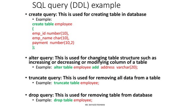 DatabaseLab Slides of MySQL Commands for practice | PPT