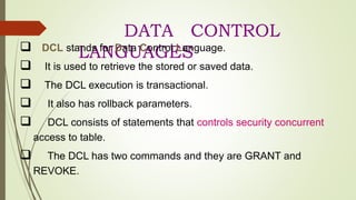 database language ppt.pptx | Databases | Computer Software and Applications