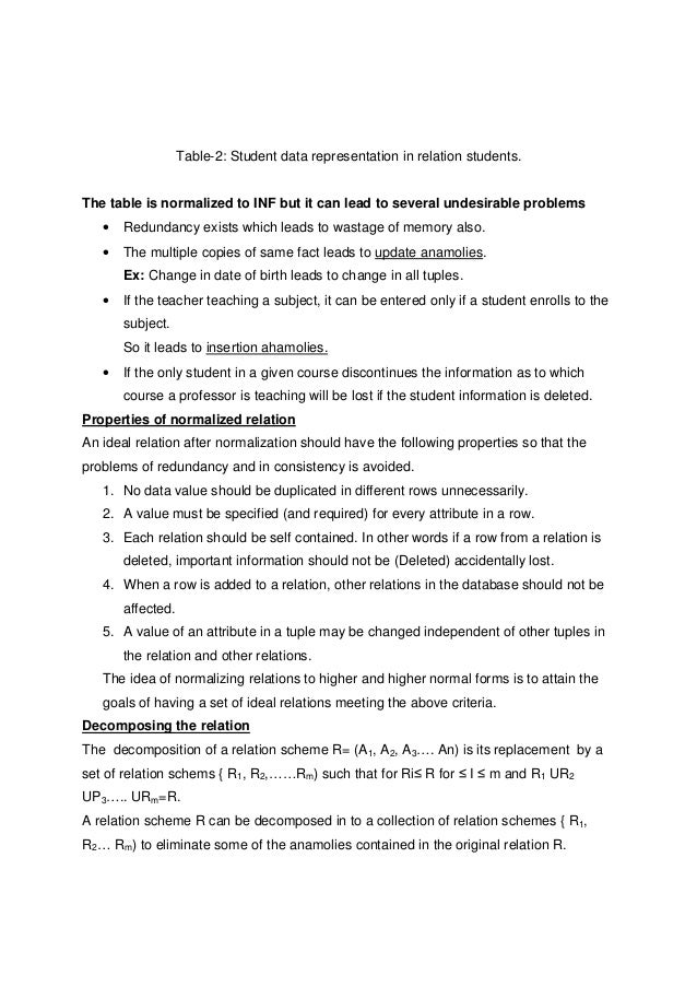 Database normalization lecture notes