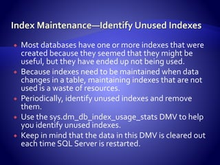 Dmv Databases Database Maintenance Optimization Brad Mc Gehee | PPTX