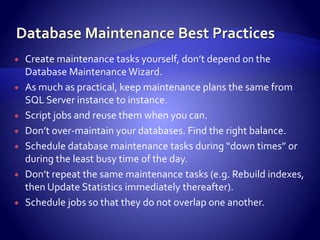 Database Maintenance Optimization Brad Mc Gehee | PPTX