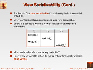 View Serializability In Dbms Examples Database management system chapter15 | PDF