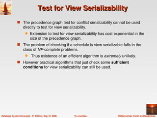 Testing Serializability In Dbms Database management system chapter15 | PDF