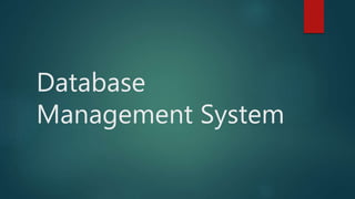 Database
Management System
 