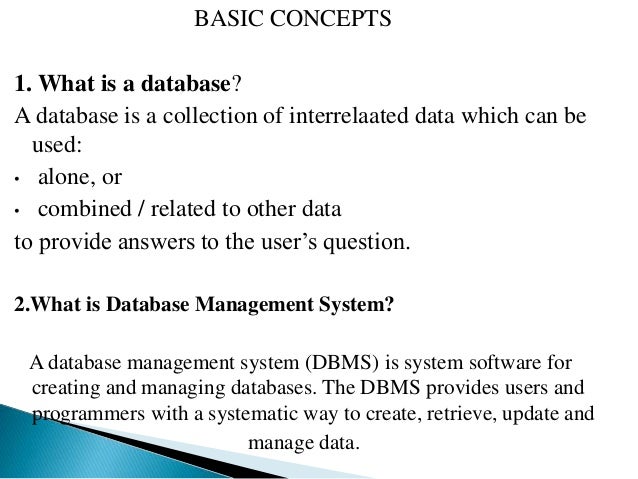 what is a dbms
