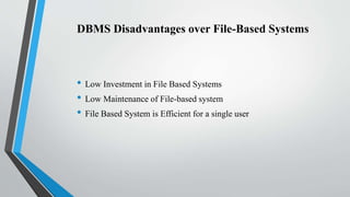Database Management System (DBMS) | PPTX | Databases | Computer ...