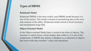 Database Management System (DBMS) | PPTX | Databases | Computer ...