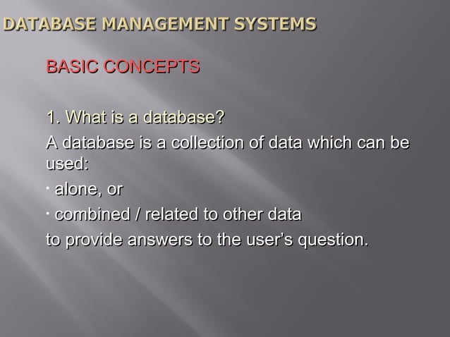 Database management system presentation | PPT