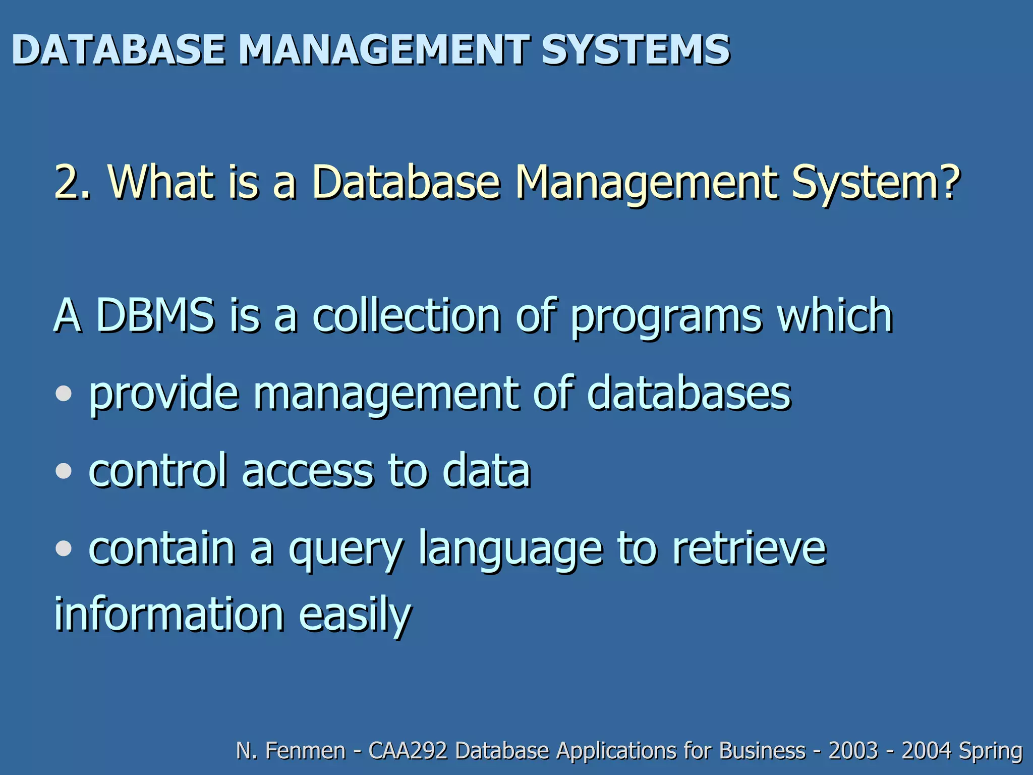 Database management system presentation | PPT