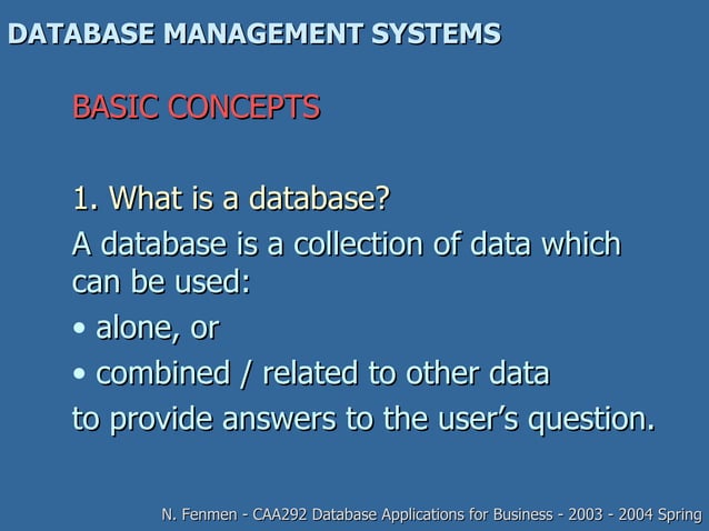 Database management system presentation | PPT