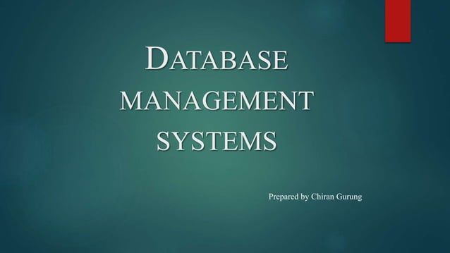 Database management systems | PPT