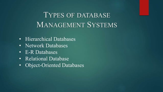 Database management systems | PPT