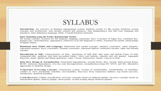 SYLLABUS
 