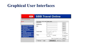Graphical User Interfaces
 