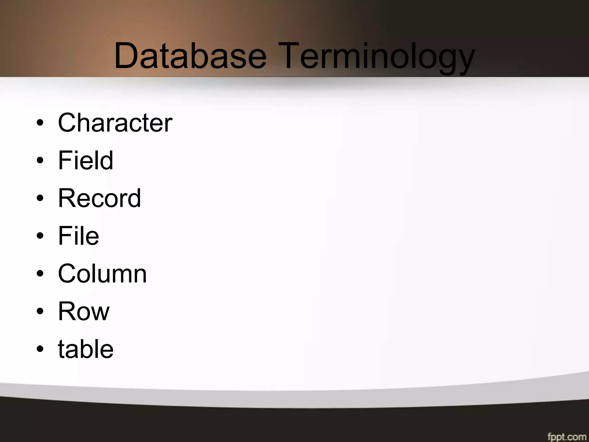 Oracle database management system student ppt