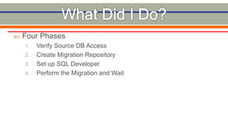 Database Migration using Oracle SQL Developer: DBA Stuff for the Non ...