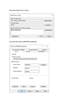 Database Mirroring Microsoft Sql Server | PDF
