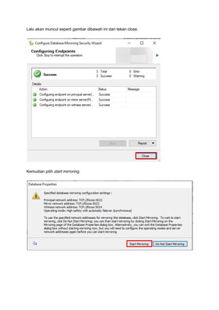 Database Mirroring Microsoft Sql Server | PDF