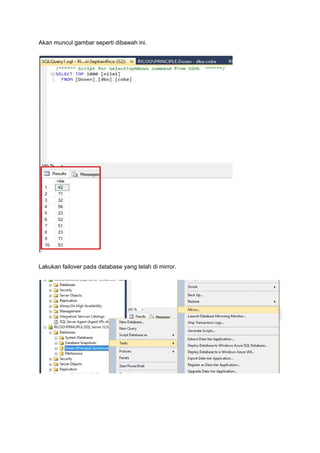 Database Mirroring Microsoft Sql Server | PDF