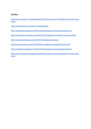 Database Mirroring Microsoft Sql Server | PDF