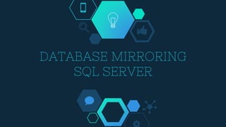 DATABASE MIRRORING
SQL SERVER
 