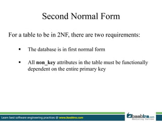 Database normalisation | PPTX