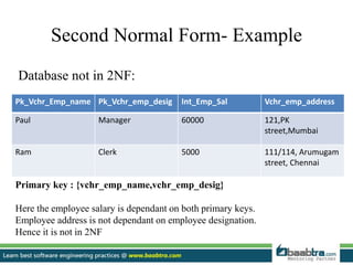 Database normalisation | PPTX