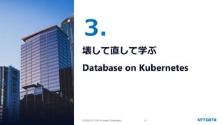 © 2025 NTT DATA Japan Corporation 14
© 2025 NTT DATA Japan Corporation
3.
壊して直して学ぶ
Database on Kubernetes
 