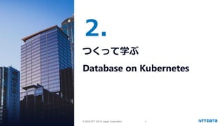 © 2025 NTT DATA Japan Corporation 9
© 2025 NTT DATA Japan Corporation
2.
つくって学ぶ
Database on Kubernetes
 