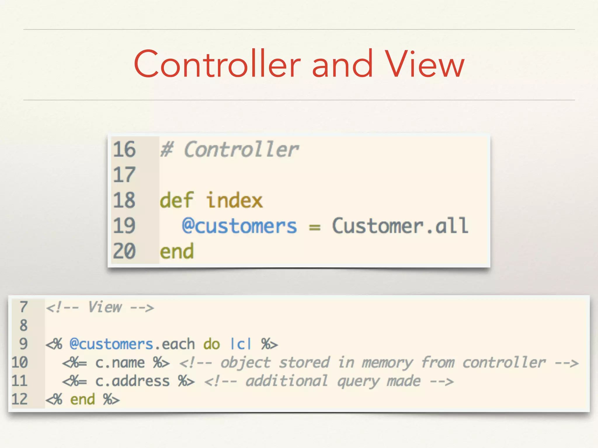 Controller and View