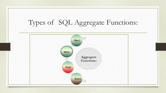 Aggregate Function - Database