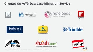 © 2018, Amazon Web Services, Inc. or its Affiliates. All rights reserved. Amazon Confidential and Trademark
Clientes do AWS Database Migration Service
 