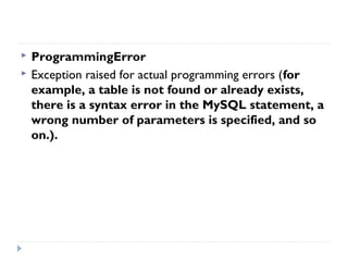 Database programming | PPT