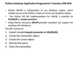 Comprehensive Guide to Database Programming in Python with MySQL | PPTX