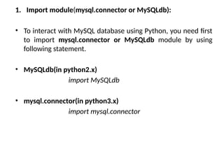 Comprehensive Guide to Database Programming in Python with MySQL | PPTX