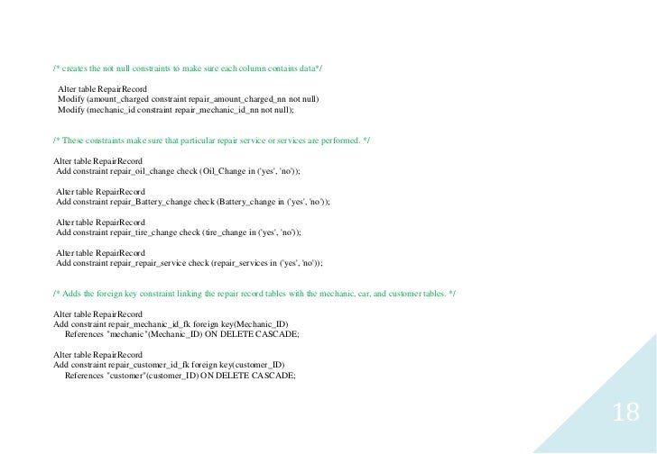 Database Design Project Oracle 11g