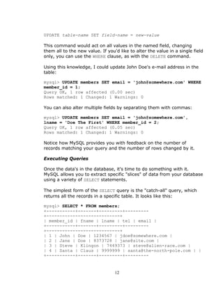 Database queries | DOC