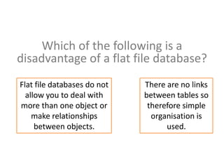 Database quiz | PPTX | Databases | Computer Software and Applications