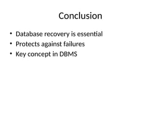 Comprehensive Overview of Database Recovery Techniques in DBMS for Data ...