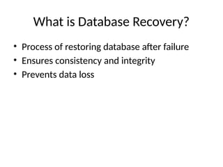 Comprehensive Overview of Database Recovery Techniques in DBMS for Data ...