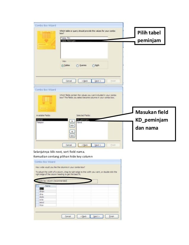 Database relationship multi table MS. Access 2007
