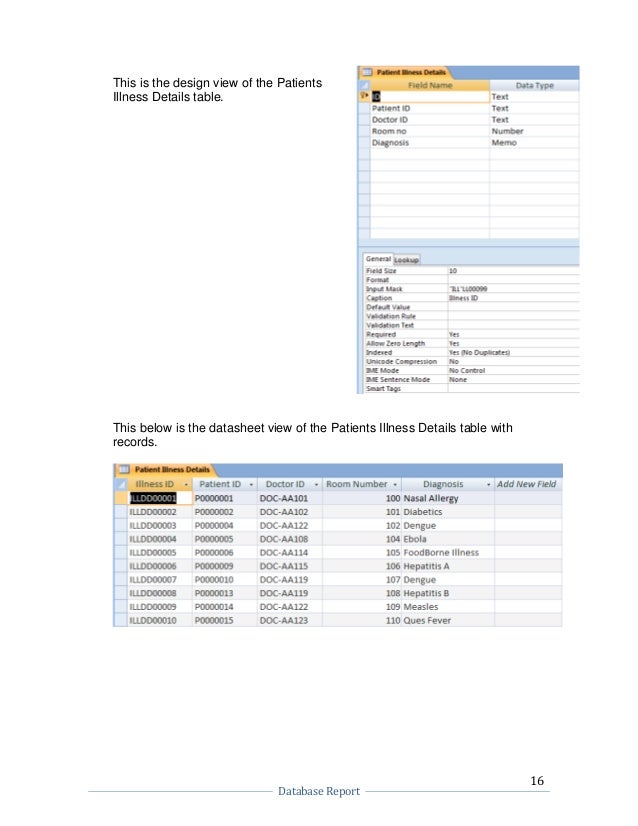 Database Management System report