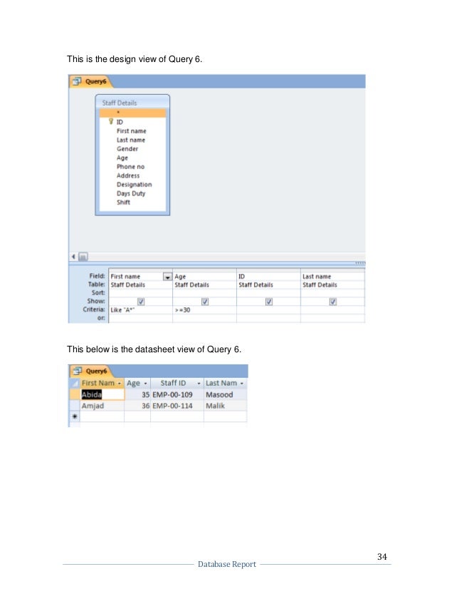 Database Management System report