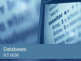 Databases ICT GCSE 