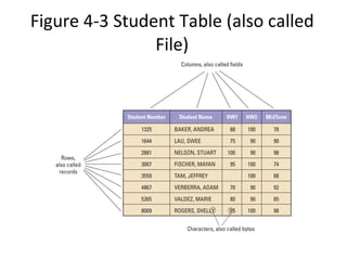 Figure 4-3 Student Table (also called File) 