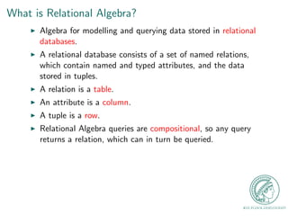 Introduction to Relational Algebra | PPT