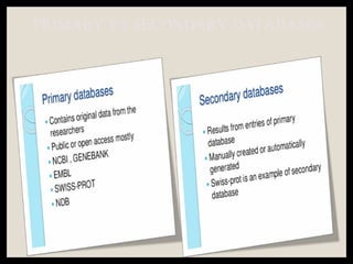 PRIMARY VS SECONDARY DATABASES
 