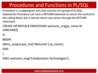 Introduction to Database SQL & PL/SQL | PPTX