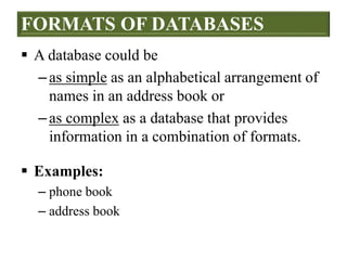 DATABASES AND SEARCHING | PPT