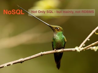 NoSQL Not Only SQL - but mainly, not RDBMS 
 